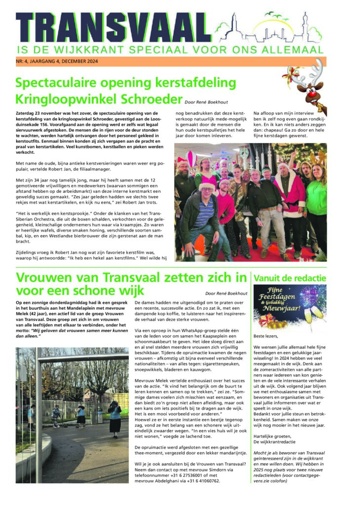 Omslag van Transvaalnieuws december 2024